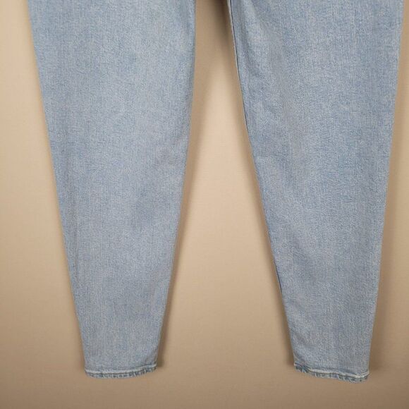 Levi's Mom Jean Jeweled Rhinestone High Waist Light Wash Blue Crop Jeans Sz 24 - Picture 8 of 15